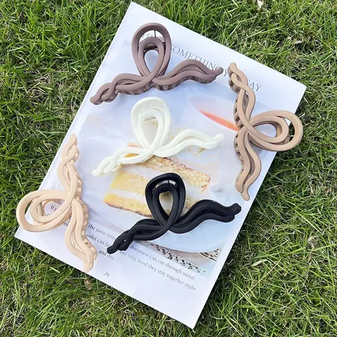Pinza de Pelo Mate Grande para Mujer Pelo Grueso Acrílico Retorcido Onda Clip de Tiburón Antideslizante Accesorios de Pelo