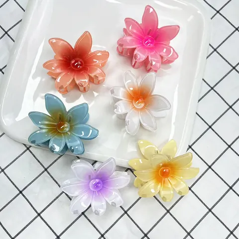 Hawaiianische Plumeria Blume Haarkralle Clip Verlauf Harz Haarschmuck Sommer Strand Urlaub Haarspange Für Damen Mädchen Geschenk