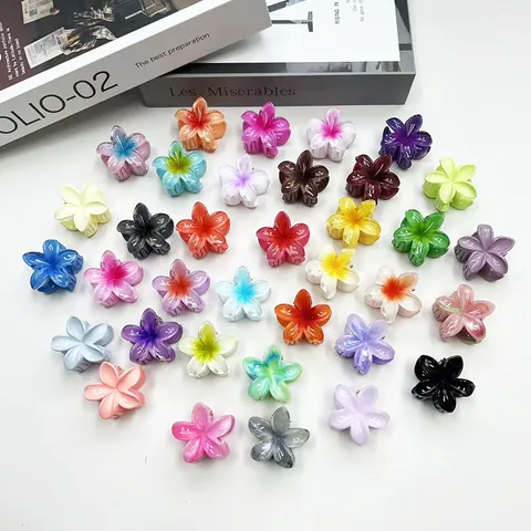 Mollette per Capelli a Fiore di Plumeria Mini Sfumate in Resina per Vacanze al Mare Accessori per Capelli Moda Donna