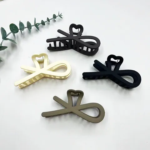 Molletta per Capelli Opaca Vintage per Donna Minimalista Grande Pinza a Squalo Incrociata Design a Cuore Fiocco Accessori Capelli Eleganti