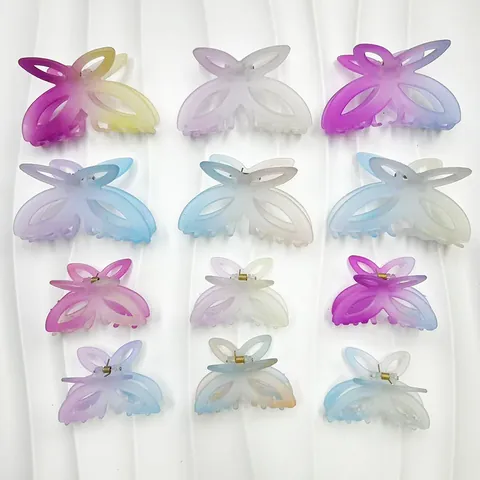 Molletta per Capelli Farfalla Plastica Opaca Resina Colore Sfumato Jelly Farfalla Fermaglio Capelli Grande Piccolo Donna Ragazza