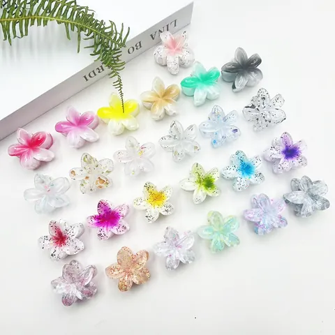 Piccola Pinza Per Capelli A Forma Di Fiore Frangipani Colorata In Resina Accessorio Per Capelli Plumeria Per Donna Vacanza Al Mare