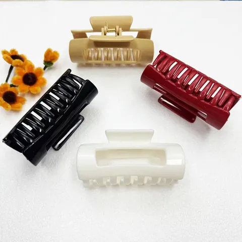 Minimalistische Weiche Silikon Große Haarklammer Für Damen Luxus Matt Hohl Rechteckige Haarkrebs Elegant Haarschmuck