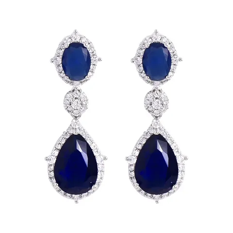 Luxus Messing Zirkonia Wassertropfen Ohrhänger Für Damen Vintage Oval Birne Schnitt Kristall Ohrringe Hochzeit Party Schmuck
