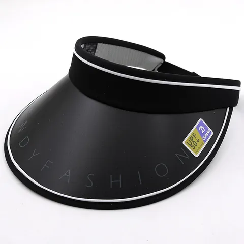 Chapeau Visière de Soleil Protection UV Femme UPF 50 Plus Large Bord Vide Haut Extérieur Cyclisme Plage Chapeau de Paille