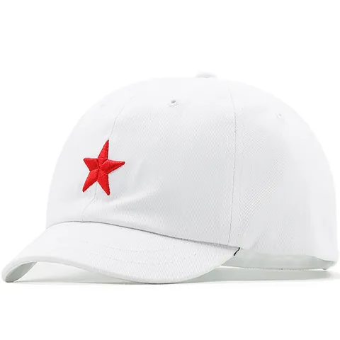 Berretto da Baseball Unisex in Cotone Ricamo Stella Rossa Retro Tesa Corta Regolabile Cappello da Sole per Uomo Donna