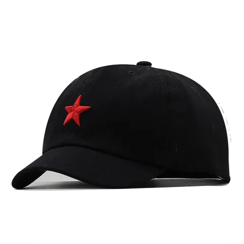 Berretto da Baseball Unisex in Cotone Ricamo Stella Rossa Retro Tesa Corta Regolabile Cappello da Sole per Uomo Donna