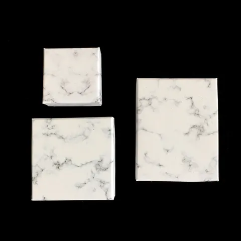 Minimalistisches Marmormuster Und Mattschwarzes Schmuckkästchen Aus Karton Für Ringe Ohrringe Armband Aufbewahrung Geschenkverpackung Quadratische Box