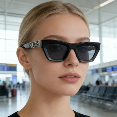 Γυαλιά Ηλίου Cat Eye Μόδα Προστασία UV Πλαίσιο PC Μεταλλικό Σχέδιο Με Ελληνικά Στοιχεία Για Γυναίκες Άνδρες