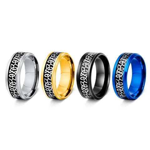 Men Stainless Steel Ring Celtic Knot Vintage Nordic Viking Band Fashion Accessory Jewelry
