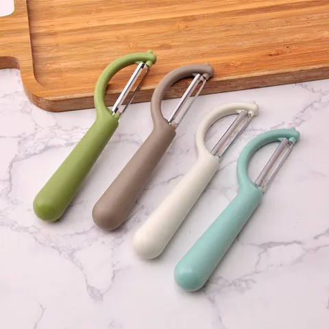 Moderno Pelapatate in Acciaio Inox per Frutta e Verdura Con Impugnatura Ergonomica in Plastica Strumento Multifunzionale per Patate e Carote