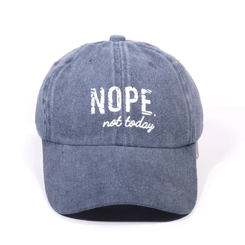 Vintage Washed Baseball Cap Distressed NOPE Letter Print Sun Hat For Men Women Adjustable Casual Outdoor Fashion Headwear