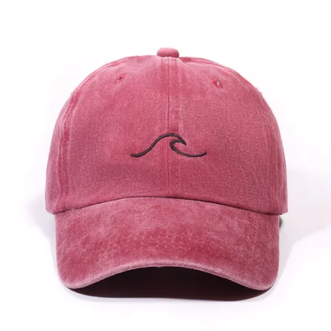 Minimalistische Gewassen Polyester Honkbalpet Golfborduurwerk Casual Verstelbare Zonbescherming Sportvaderpet Voor Heren Dames