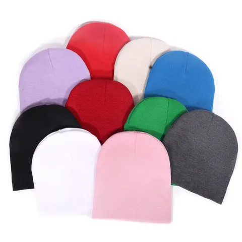 Acrylic Solid Color Knit Beanie Hat For Men Women Warm Winter Outdoor Minimalist Plain Skull Cap Ribbed Cold Weather Accessory