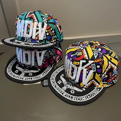 Καπέλο Snapback Hip Hop 3D Κέντημα Γραμμάτων Γκράφιτι Εκτύπωση Επίπεδο Γείσο Καπέλο Μπέιζμπολ για Άνδρες Γυναίκες Εφήβους Streetwear