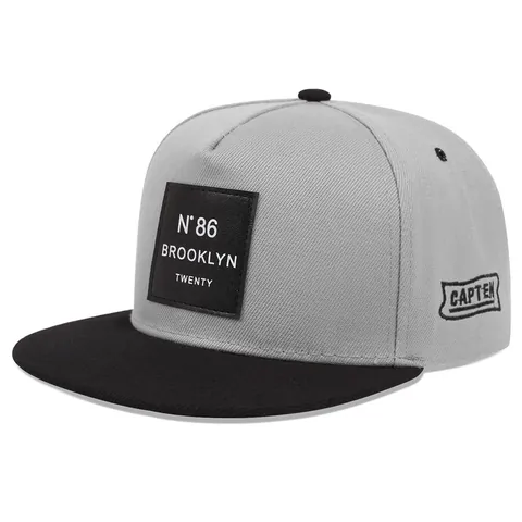 Brooklyn Μπάλωμα με Γράμματα Hip Hop Snapback Καπέλο Καμβάς Πολυεστέρας Επίπεδο Γείσο Καπέλο Μπέιζμπολ για Άνδρες Γυναίκες Μόδα του Δρόμου Καλοκαίρι Υπαίθριος Σκίαση Τάση Καπέλο