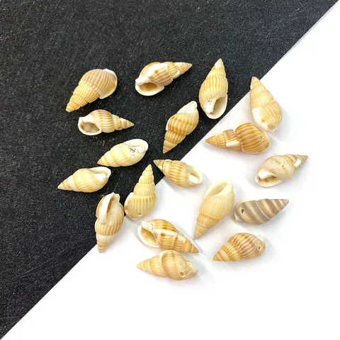 Natural Spiral Shell Beads Striped Mini Conch Seashell With Pre Drilled Holes For DIY Jewelry Making Necklace Craft Project Fish Tank Decoration Accessory