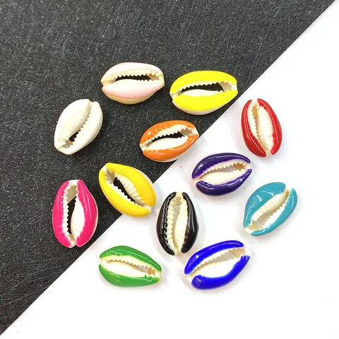 Natural Cowrie Shell Beads Printed Evil Eye Pattern Colorful Conch Shells For DIY Jewelry Making Necklace Bracelet Women Handmade Accessories