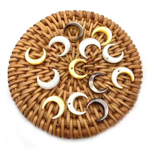 Natural Sea Shell Crescent Moon Shape Beads Mother Of Artificial Pearl Charms For DIY Jewelry Making Necklace Bracelet Accessory