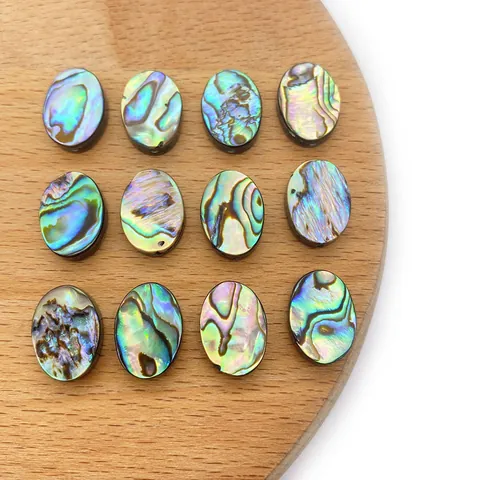 Natural Abalone Shell Oval Beads Iridescent Natural Sea Shell Loose Beads For DIY Jewelry Making Necklace Bracelet Accessories