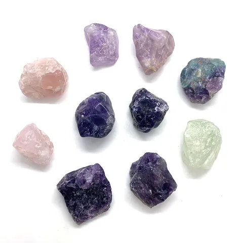 Cuentas de Piedra de Cristal Natural Irregulares Cuarzo Rosa Amatista Fluorita para Joyería DIY Decoración del Hogar