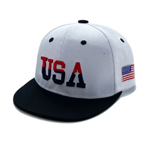 USA Κέντημα Snapback Καπέλο Επίπεδο Γείσο Hip Hop Καπέλο Για Άνδρες Γυναίκες Πολυεστέρας Αναπνεύσιμο Σκίαστρο Streetwear Καπέλο Μπέιζμπολ