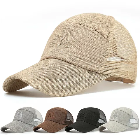Atmungsaktive Mesh-Baseballkappe Für Damen Und Herren Verstellbarer Trucker Hut Langer Schirm Sonnenschutz Outdoor-Sport M Hut