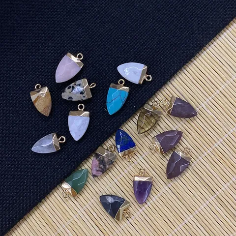Natuursteen Gefacetteerde Hanger In Kogelvorm Met Vergulde Legering Kap DIY Sieraden Maken Accessoire Voor Ketting