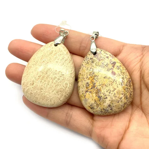 Natürliche Korallenjade Fossil Stein Tropfen Anhänger Für Schmuckherstellung DIY Handgefertigte Wasserfall Halskette Zubehör Damen