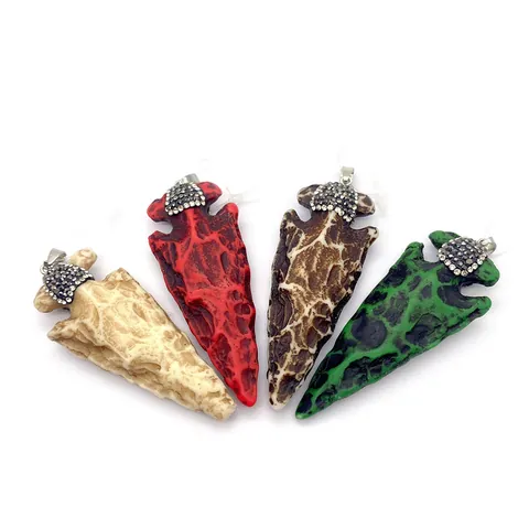 Colgante Punta De Flecha Fiador Strass Resina Piedra Sintética Para Joyería DIY Solo Colgante (Sin Cadena)