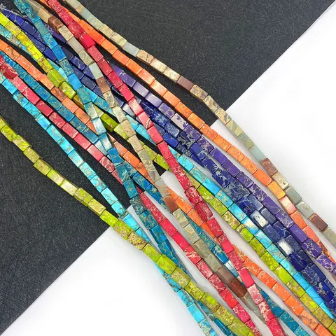Perline Sfuse in Pietra Imperiale Naturale Turchese 4x8mm Tubo Rettangolare Per Fai Da Te Creazione Gioielli Collana Bracciale