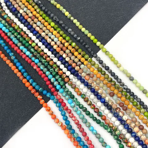 Natural Stone Imperial Jasper Round Loose Beads For DIY Jewelry Making Necklaces Bracelets Decorative Spherical Beads