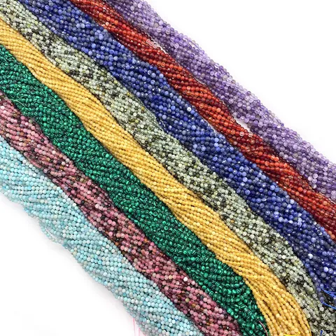 Faceted Natural Stone Round Loose Beads Faceted Labradorite Amazonite Quartz Beads For DIY Jewelry Making Necklaces Bracelets