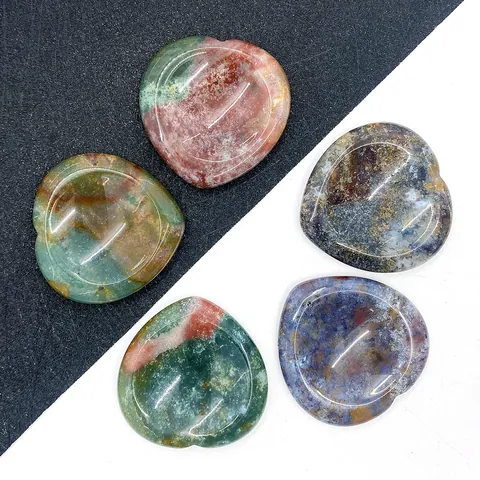 Polierte Naturstein Achat Herzform Perlen Ohne Loch Für DIY Schmuckherstellung Zubehör Handpolierter Natürlicher Mineralstein