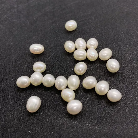 Natural Freshwater Pearl Beads Rice Oval Shape Half Hole Loose Pearls DIY Jewelry Making Findings Wedding Party Accessories