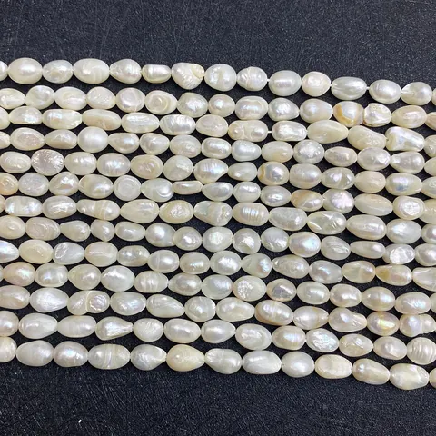 Cuentas de Perlas Naturales de Agua Dulce Forma Barroca Irregular 7-8mm Cuentas Sueltas para Collar Pulsera Bricolaje Accesorios para Hacer Joyas