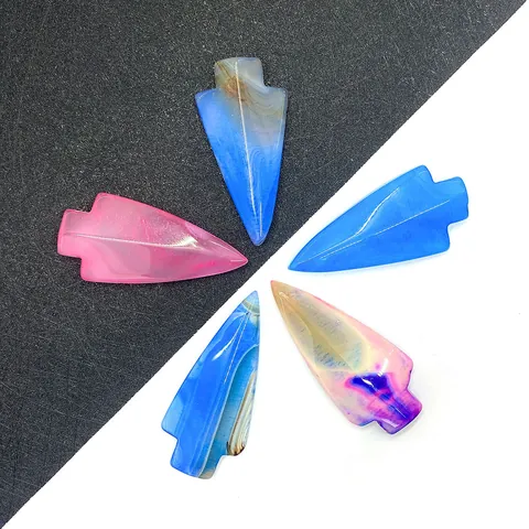 Natürliche Achatstein Pfeilspitzenperlen Polierte Mineralsteinanhänger Für DIY Schmuckherstellung Handwerk Mode Ornamente Zubehör