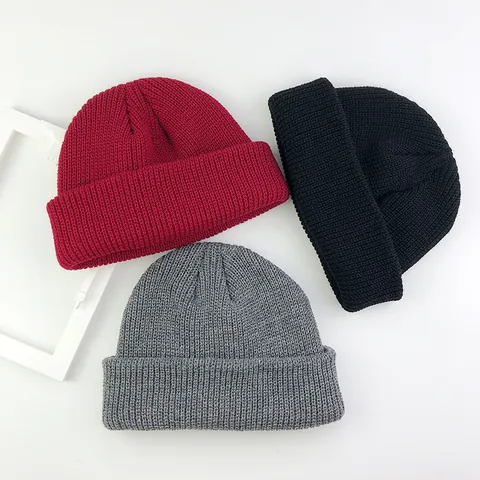 Unisex Winter Warm Knit Beanie Hat Cuffed Ribbed Linen Skull Cap For Men Women Casual Solid Color Outdoor Cold Weather Headwear