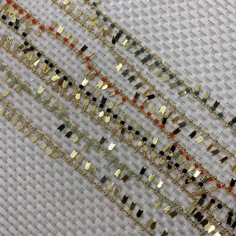 Natural Faceted Crystal Bead Chain Gold Plated Copper Sheet Arrowhead Pendant Bohemian Jewelry Making Supplies For DIY Necklace Bracelet Accessory