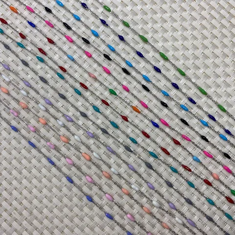 Stainless Steel Enamel Colorful Rice Beads Chain For DIY Jewelry Making Necklace Bracelet Findings Jewelry Accessories