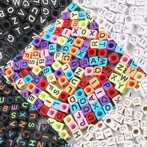 Acrylic Cube Alphabet Number Beads For DIY Jewelry Making Crafts Letter Beads For Bracelets Necklace Handcrafted Accessories