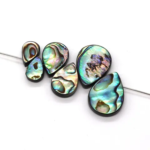 Künstliche Perles Naturelles en Coquille d'Abalone Forme de Goutte Iridescentes Nacre Künstliche Perles en Vrac pour Création Bijoux DIY Accessoires