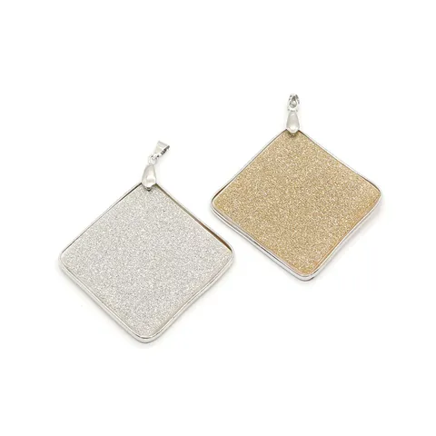 Pendentif Losange en Coquillage Naturel Grand Charm Carré Avec Bordure Métallique Pour Collier DIY Fabrication de Bijoux Pendentif Seul