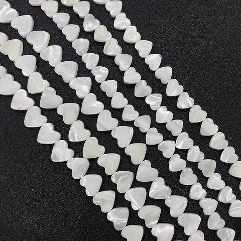 Natürliche Weiße Muschel Herzform Lose Künstliche Perlen Für DIY Schmuckherstellung Polierte Perlmutt Künstliche Perlen Für Armbänder Halsketten Damen Zubehör