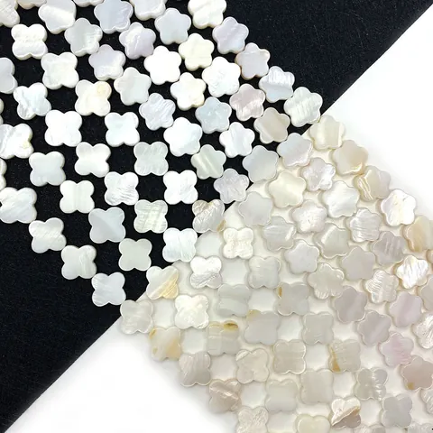 Natural White Shell Flower Loose Beads Clover Plum Blossom Shape For DIY Jewelry Making Necklaces Bracelets 6mm 8mm 10mm 12mm