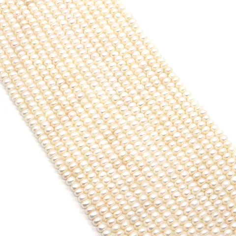 Natuurlijke Zoetwaterparel Kralen Wit Platte Knop Hoge Glans Losse Kralen Voor DIY Halsketting Armband Sieraden Maken Accessoires