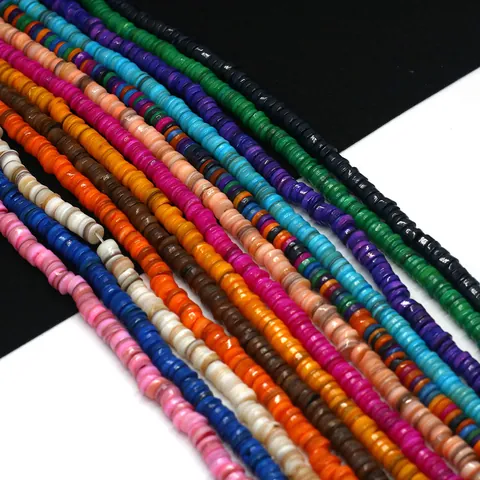 Perline Sfuse in Conchiglia Naturale d'Acqua Dolce Tinto Heishi Disco Perline Distanziatrici per Fai da te Collana Braccialetto Creazione Gioielli Accessori