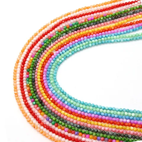 Perle Rotonde in Conchiglia Naturale d'Acqua Dolce Sfuse Lucide per Creazione Gioielli Fai da Te Collane Bracciali