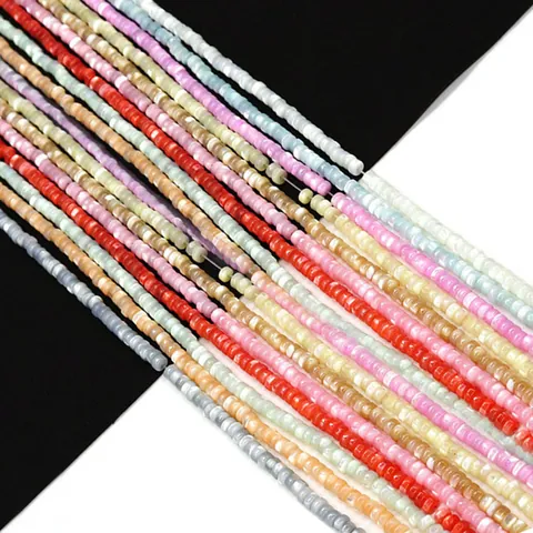 Natural Sea Shell Flat Loose Beads Polished Disc Spacer Beads For DIY Jewelry Making Bracelet Necklace Handmade Accessories