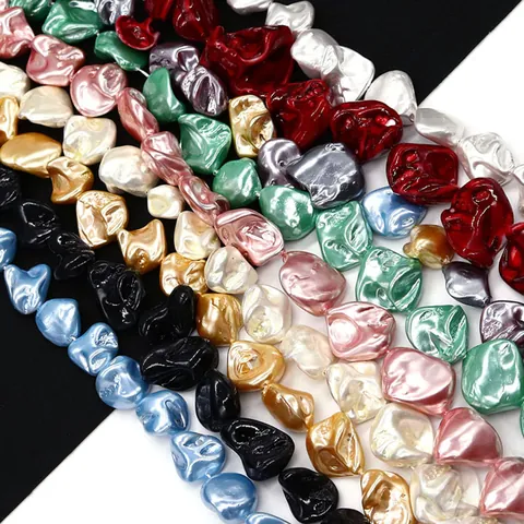 Natural Shell Irregular Loose Beads Dyed Tooth Shape Straight Hole Beads For DIY Necklace Bracelet Jewelry Making Accessories